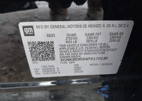 2023 Chevrolet Blazer Fwd 3Lt from USA, damaged, VIN 3GNKBDRS4PS170130